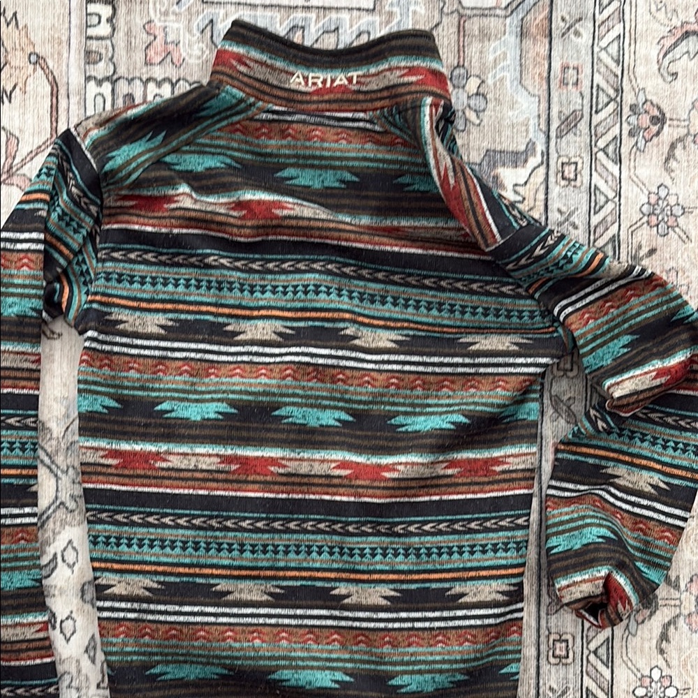 Ariat Black and Brown Zip Up Sweater - Picture 3 of 3